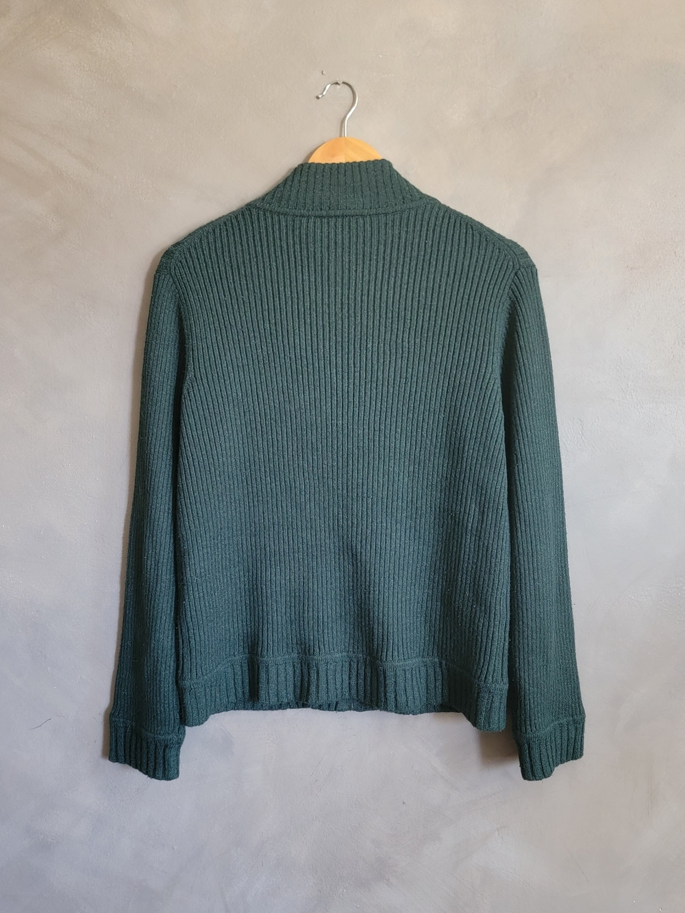 Liz Claiborne Sport Forest Green Ribbed Zip-Up Cardigan Size M - Picture 2 of 7